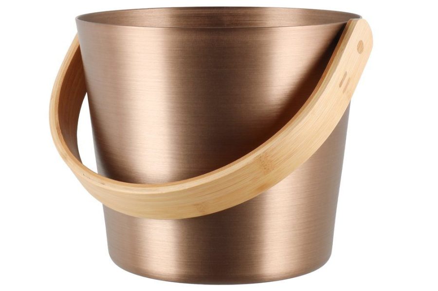 Pirts un saunas ķipis ar rokturi šampanieša krāsā