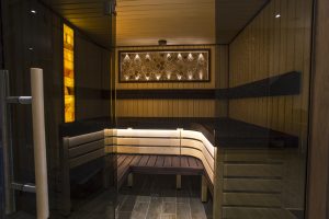 Moderna Apses un Termo apses pirts ar dizaina akcentiem