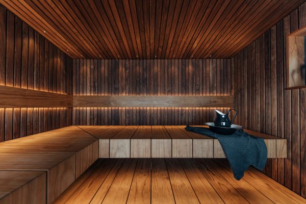 Pirts un saunas apdares un lāvas dēļi no termo koksnes